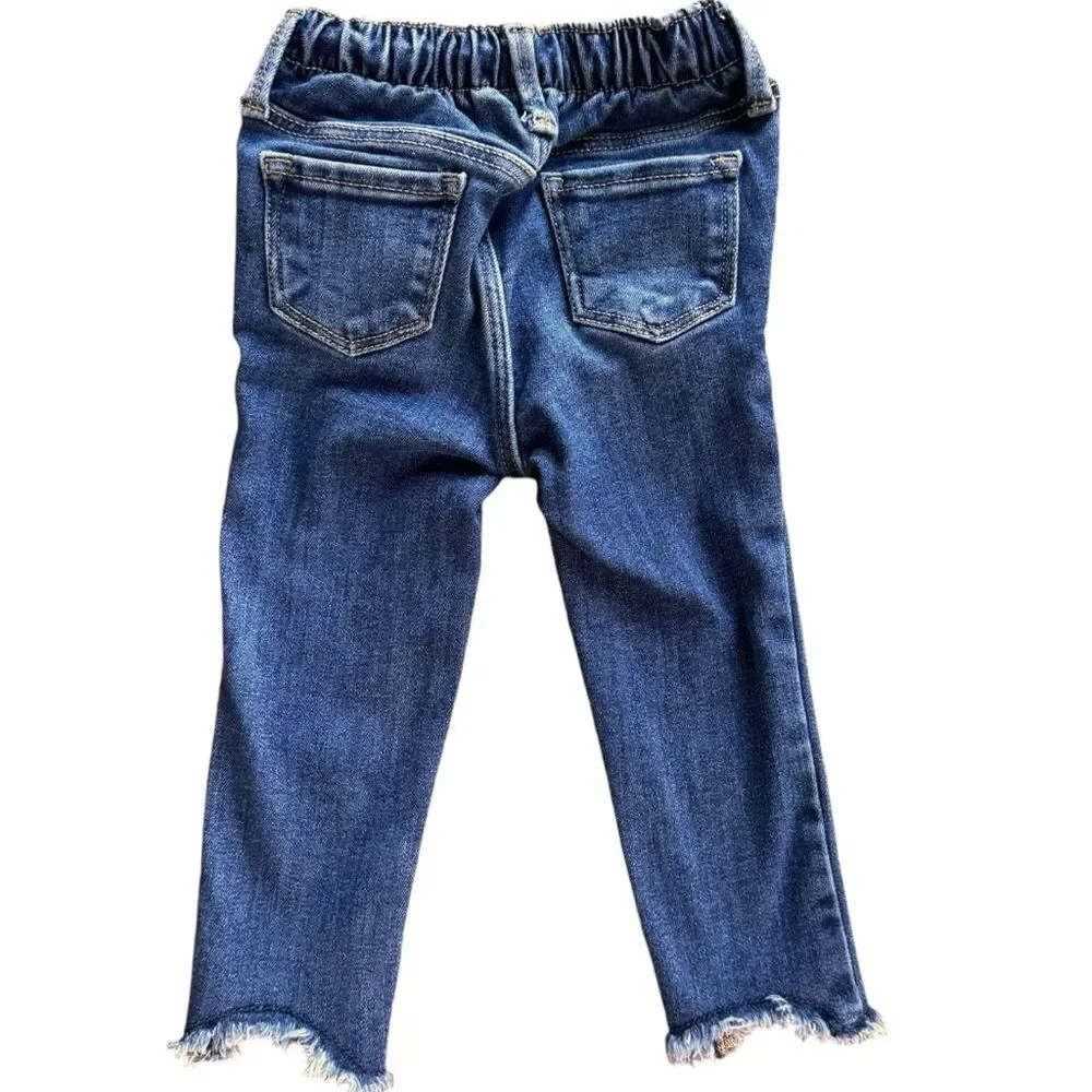 Old Navy Girls 360 Stretch Adjustable Waist Blue Denim Rockstar Jeggings. 2. 2T.